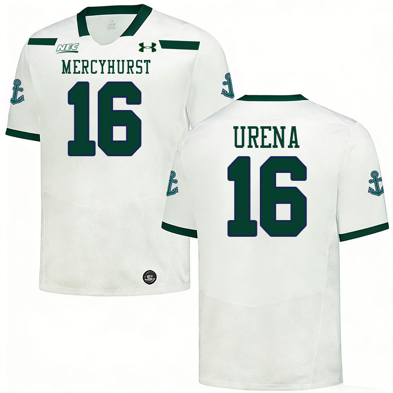 Mercyhurst Lakers #16 Adam Urena College Football Jerseys,Uniforms Stitched-White